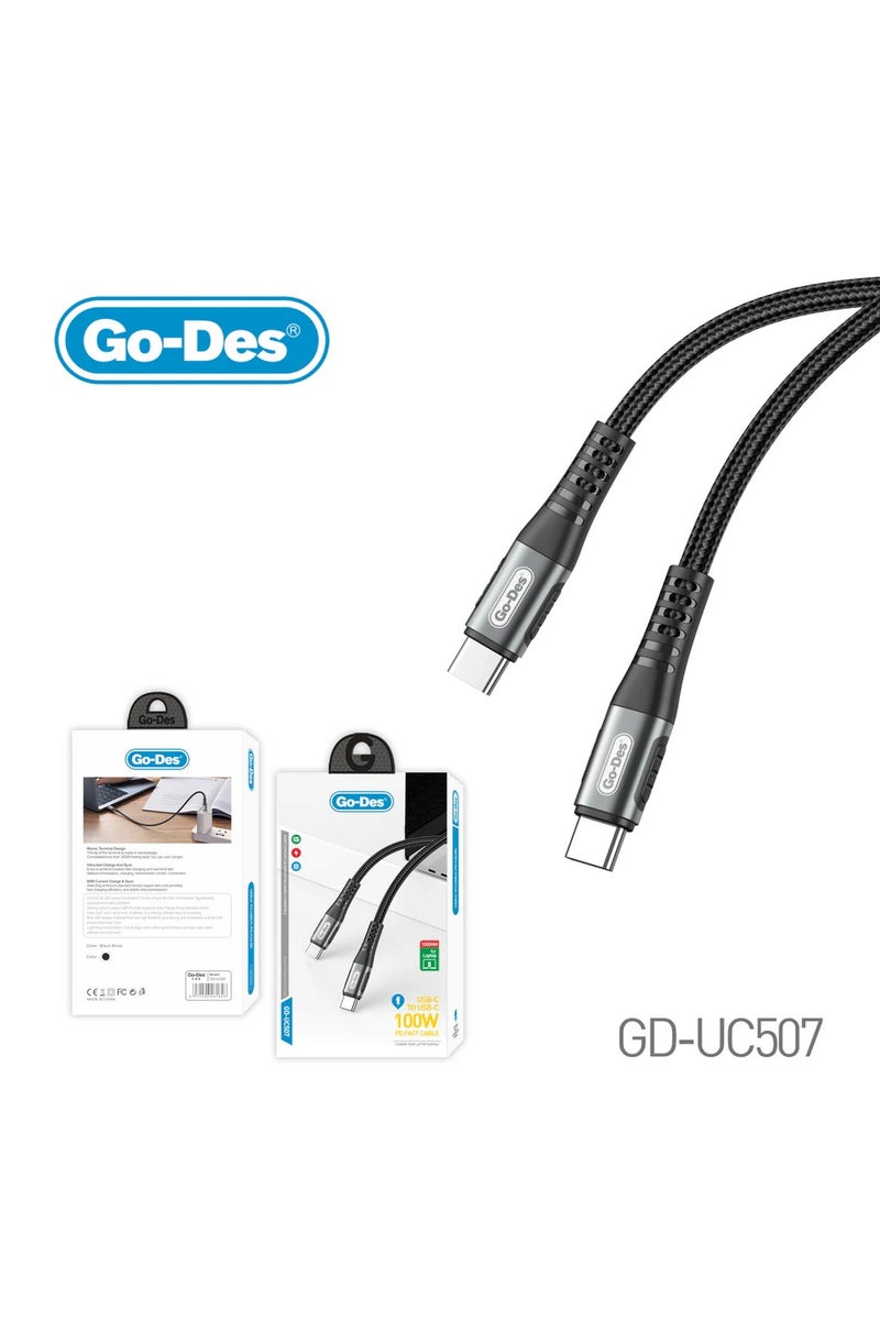 جو-ديز كابل Go-Des 3FT PD 60 واط USB C إلى USB Type C لجهاز IPAD Pro Samsung S20 PD 60 واط لشاحن MacBook iPad Pro السريع - Image 2