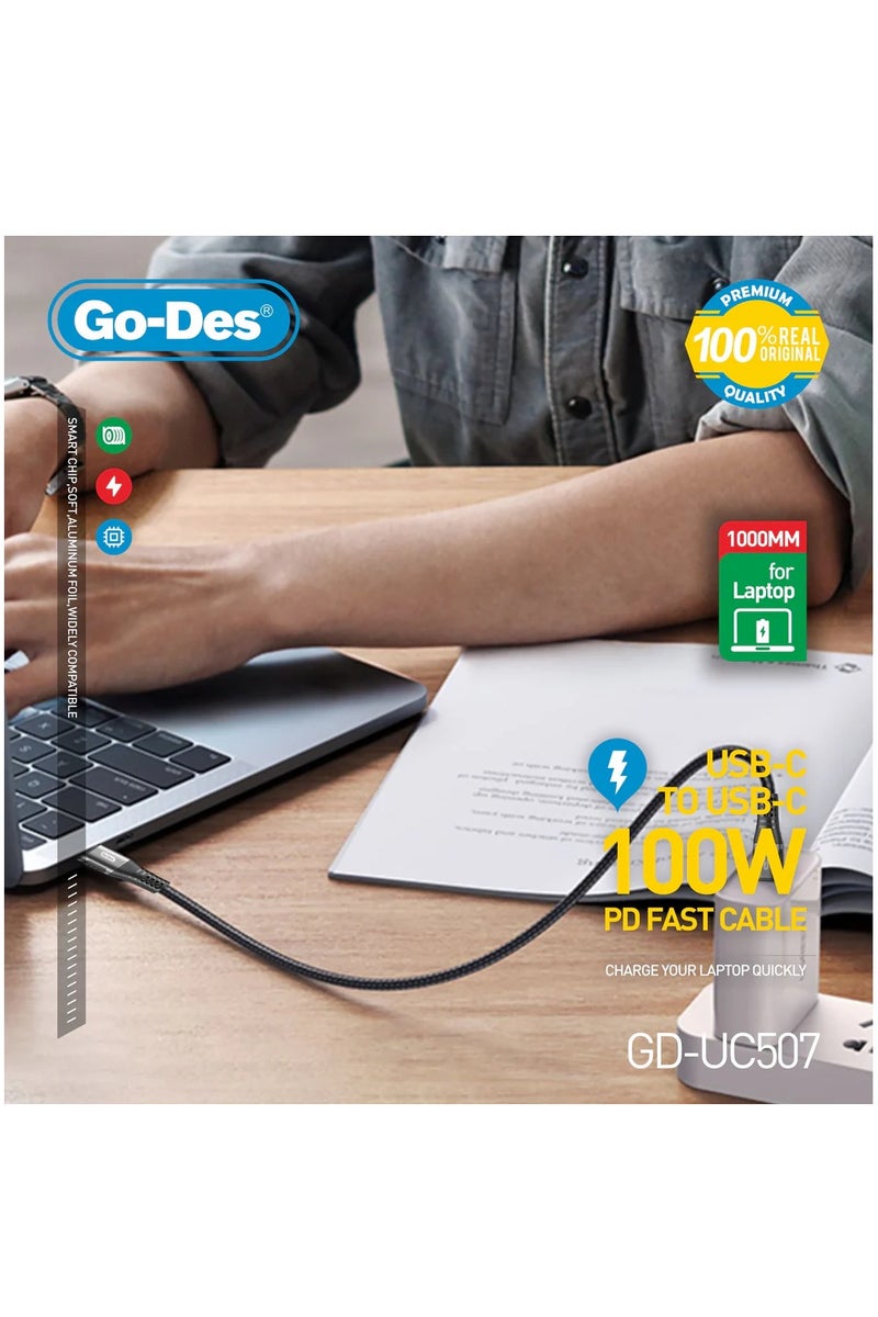 جو-ديز كابل Go-Des 3FT PD 60 واط USB C إلى USB Type C لجهاز IPAD Pro Samsung S20 PD 60 واط لشاحن MacBook iPad Pro السريع - Image 3