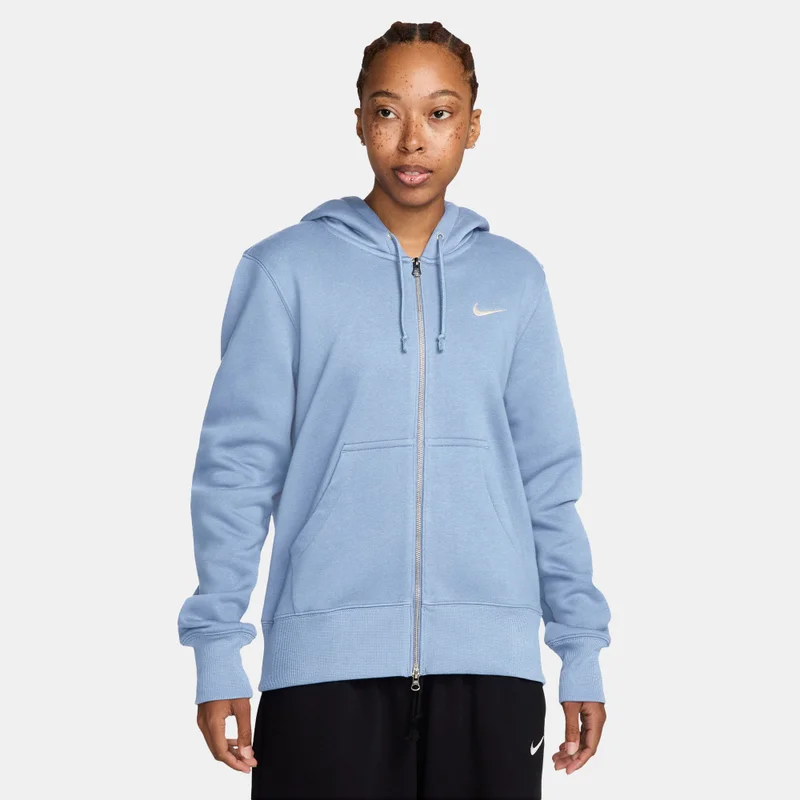 Nike Blue Women's Sportswear Phoenix Fleece Full-Zip Hoodie for Women | Best Price UAE