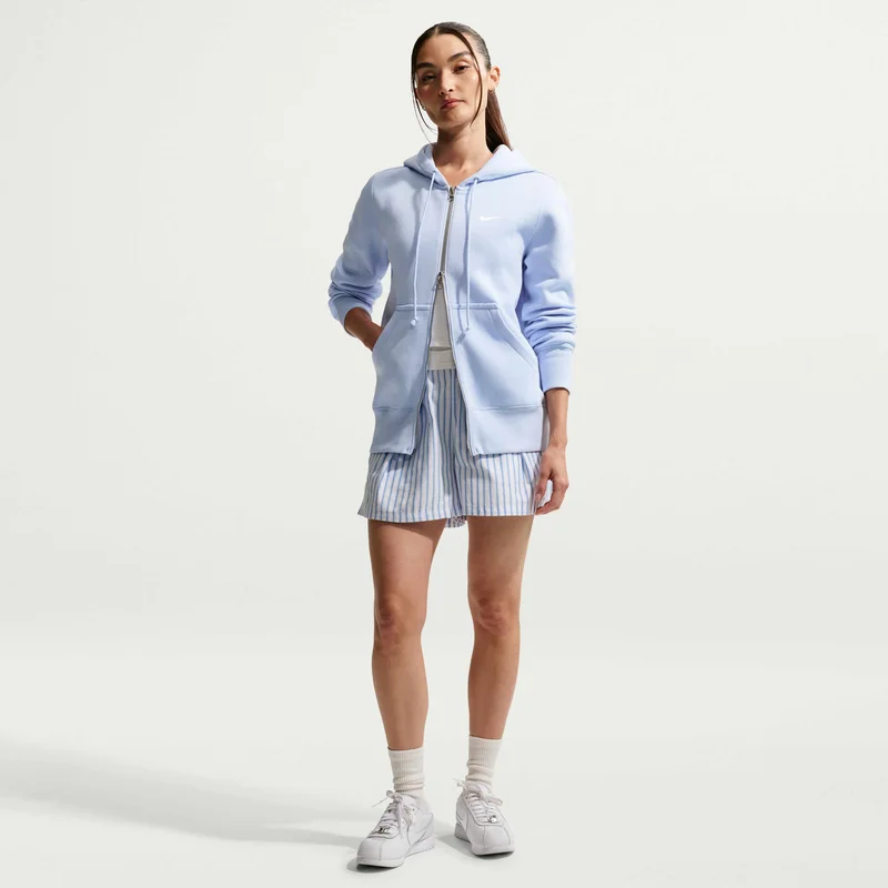 Nike Blue Women's Sportswear Phoenix Fleece Full-Zip Hoodie for Women | Best Price UAE