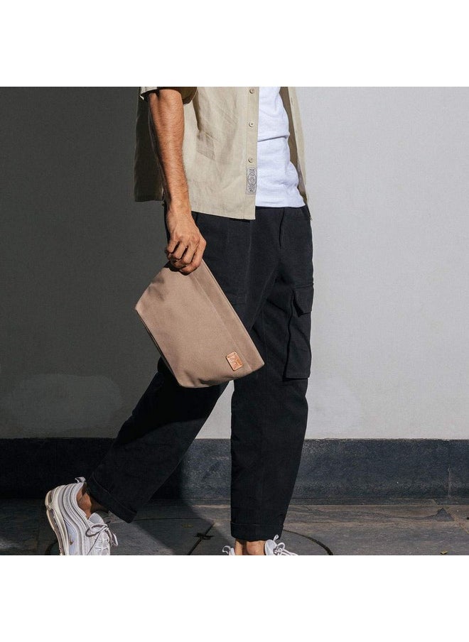 DailyObjects DailyObjects Large Clutch Taxi Canvas Pouch And Storage Organizer-Lightweight,Spacious,Durable And Multi-Purpose For Women And Men,Holds Accessories And Gadget Like Toiletry,Cosmetics(Color-Beige)  - Image 2