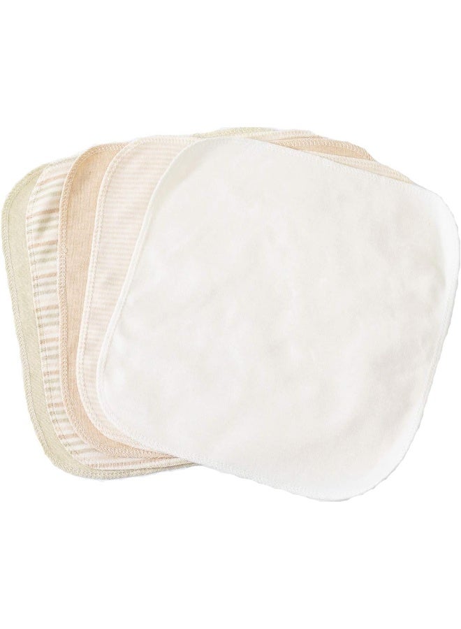 Lion bear Reusable Colored Organics Baby Washcloths, Soft Absorbent Organic Cotton Washable Saliva Towel Face Wipes, Newborn Bath Face Towel, Natural Baby Wipes for Sensitive Skin (Multicolor, 5 Pack) - Image 4