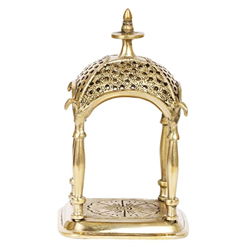 ARTVARKO Brass Handmade Beautiful Small Temple/Pooja Mandir Office & Home Décor 7 Inch - Image 5