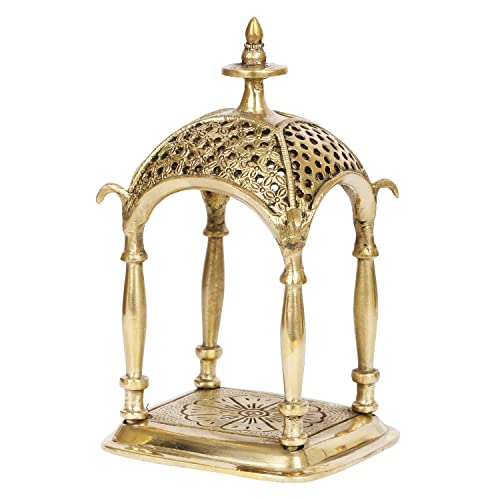 ARTVARKO Brass Handmade Beautiful Small Temple/Pooja Mandir Office & Home Décor 7 Inch - Image 1