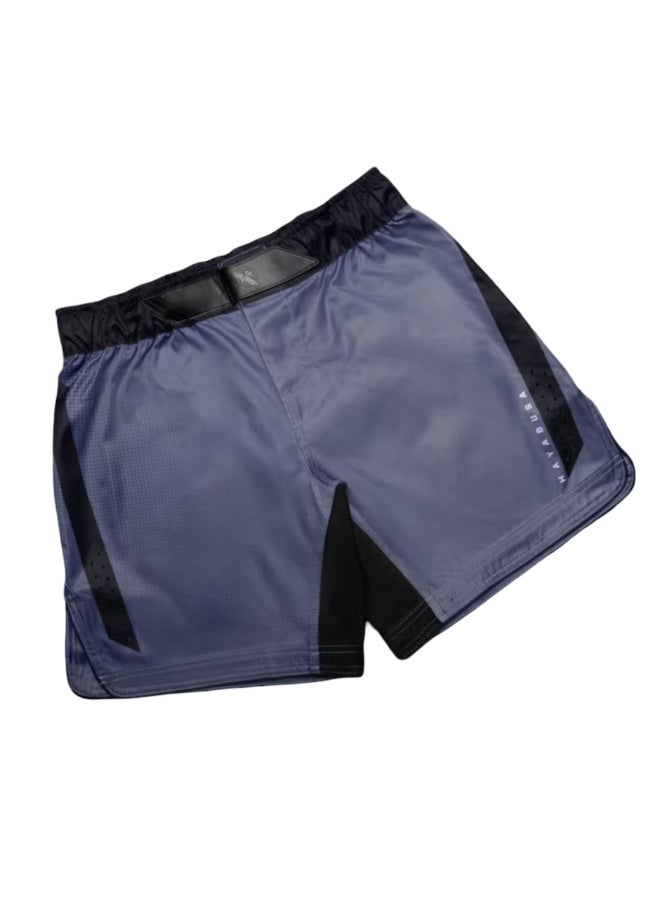 HAYABUSA MENS CORE 3/4 THIGH FIGHTSHORTS BLUE - Image 2