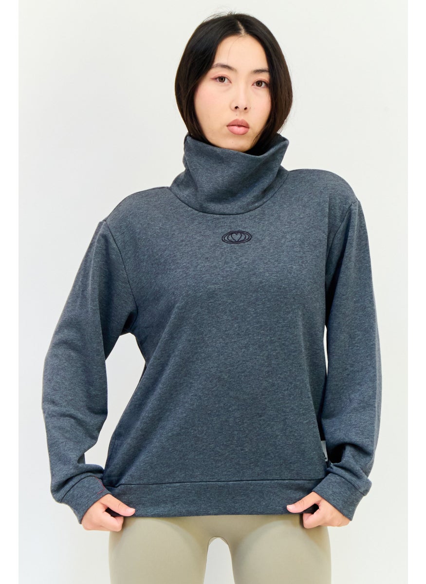Adidas Women Sportswear Fit Long Sleeve Outdoor Sweatshirt, Dark grey  - Image 1