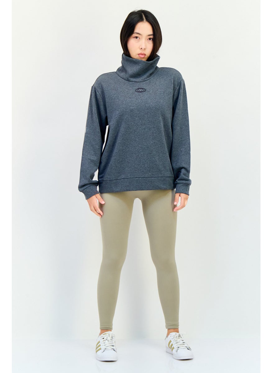 Adidas Women Sportswear Fit Long Sleeve Outdoor Sweatshirt, Dark grey  - Image 4