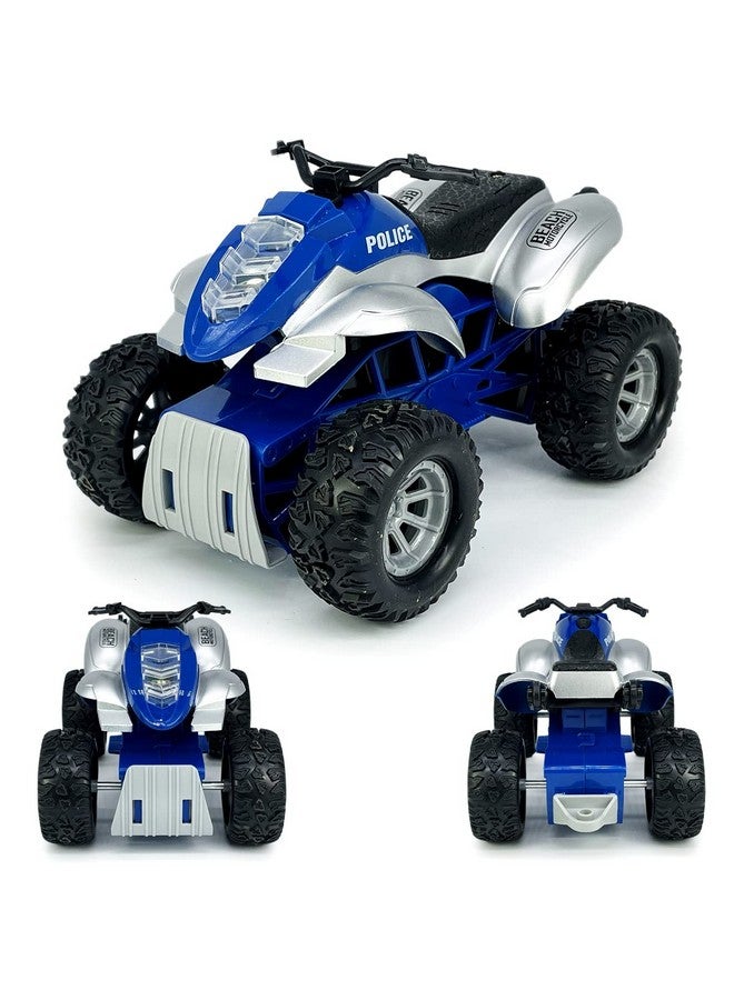 VIIGER Large Atv Toy With Trailer Speedboat Tow Truck Flatbed Transport Police Motorcycle Toy Vehicle 2 In 1 Playset Light Sound Toys Trucks For Boys 3 4 5 6 7 Years Old Kids Toddlers Birthday Gifts Blue - Image 4