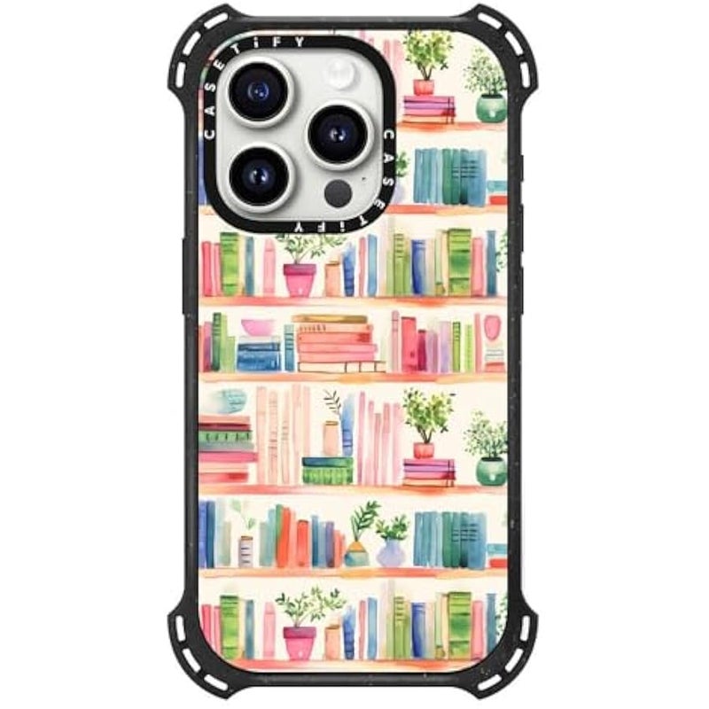 Casetify Bounce iPhone 15 Pro Case 【6X Military Grade Drop Tested / 21.3ft Drop Protection/Compatible with Magsafe】 - Book Lovers - Triple Black - Image 3