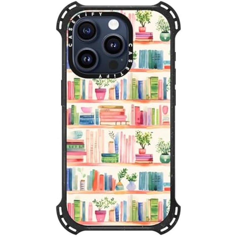 Casetify Bounce iPhone 15 Pro Case 【6X Military Grade Drop Tested / 21.3ft Drop Protection/Compatible with Magsafe】 - Book Lovers - Triple Black - Image 2