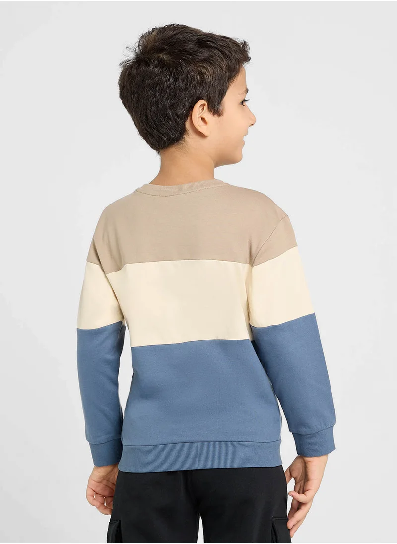 نيم ات Kids Color Block Graphic Sweatshirt