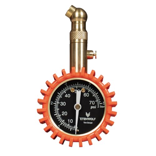 ETENWOLF Tire Pressure Gauge for Cars 075 PSI Air Pressure Gauge with Large Glow Dial Calibrated to ANSI B401 Grade APlusMinus 1 Tire Gauge for Tire Pressure Car Accessories Vivid Orange