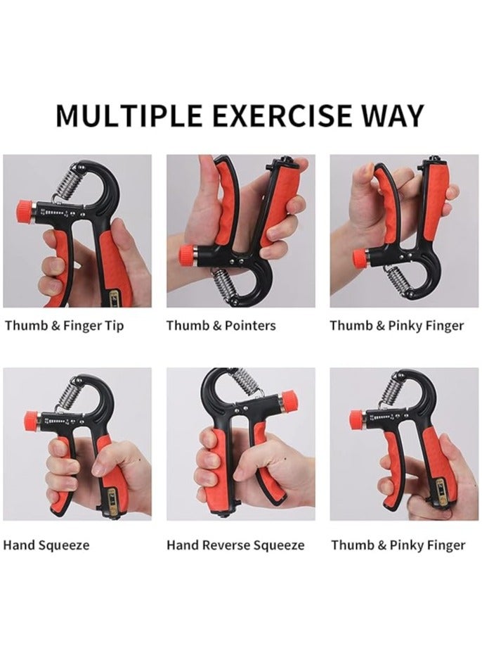 Spaceshoop Hand Grip Strengthener Couting Adjustable Hand Gripper Finger Exerciser Forearm Strengthener Adjustable Resistance Wrist Gripper Strength & Grip Exerciser for Finger and Arm Exercises - Image 2