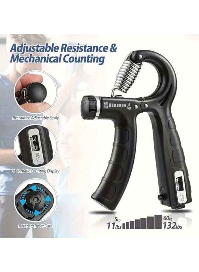 Spaceshoop Hand Grip Strengthener Couting Adjustable Hand Gripper Finger Exerciser Forearm Strengthener Adjustable Resistance Wrist Gripper Strength & Grip Exerciser for Finger and Arm Exercises - Image 4