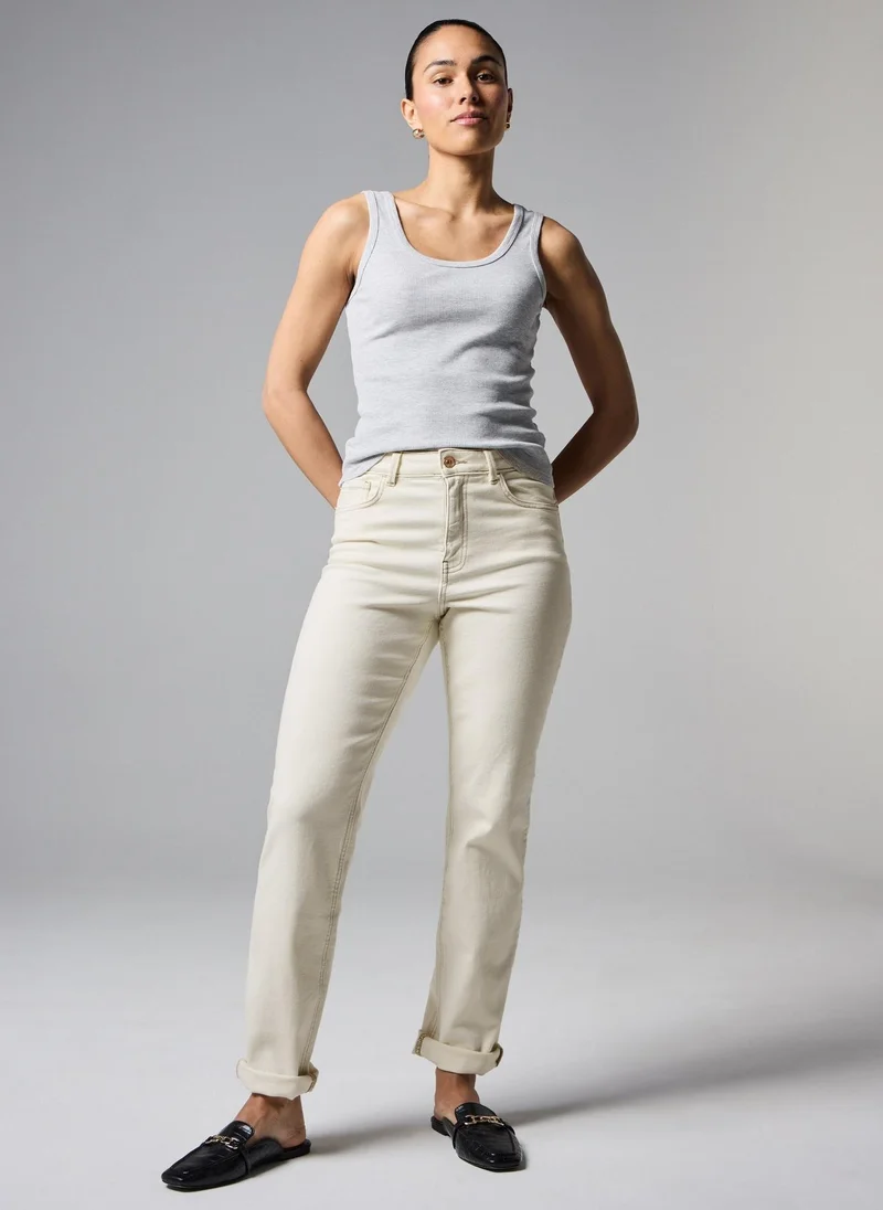 Matalan Ecru Straight Leg Jeans