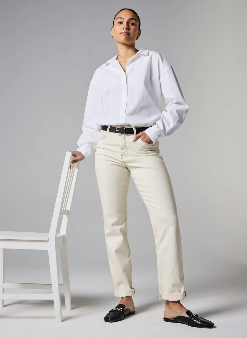 Matalan Ecru Straight Leg Jeans