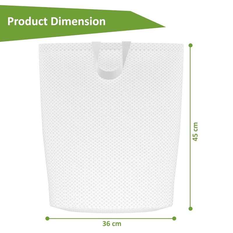Kuber Industries Kuber Industries Pack of 4 Polyester Mesh Foldable Laundry Bag for Clothes with Handle Dirty Dress Basket for Cloth Storage WasteUsed Clothes Bin for Iron Kids Toys Hamper YZ51 White - Image 3