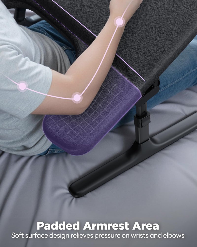 SAIJI Laptop Lap Desk for Bed & Couch, Adjustable Height & Angle Bed Desk with Soft Armrest for Adults, Ergo Curve Folding Bed Table for Working, Reading and Gaming, Laptop Desk for Bed (Black) - Image 3