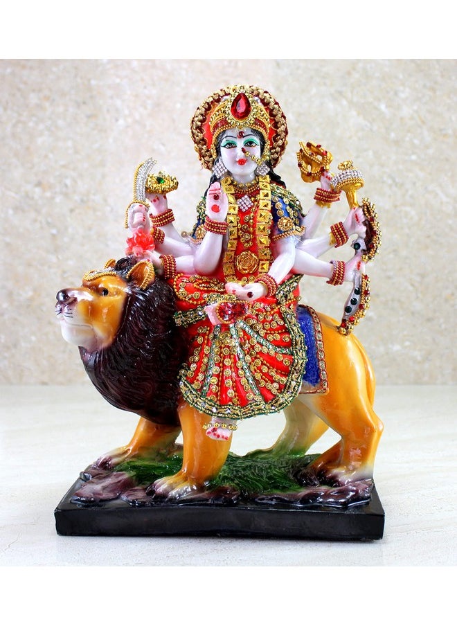 ESPLANADE Esplanade Resin Maa Durga MATA Rani Sherawali Murti Idol Statue Sculpture (8 X 11.5 Inches)  - Image 1