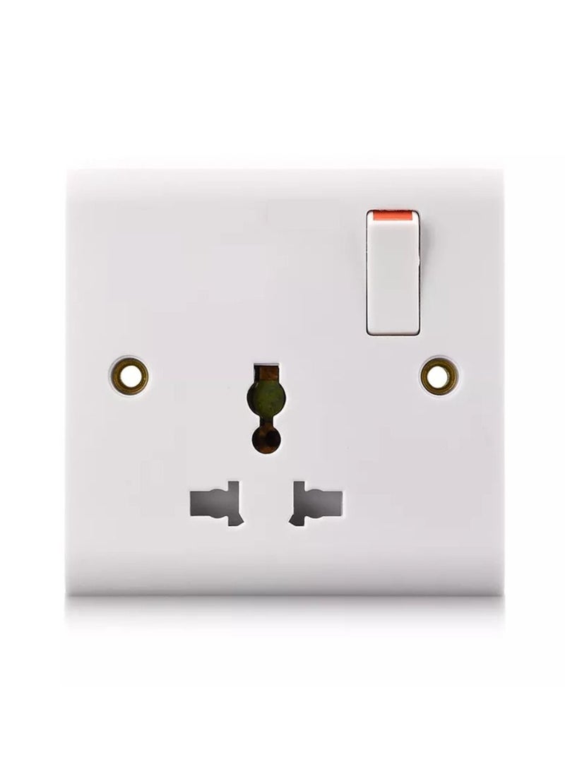 WINTEX - Electric Universal Switch Socket White 13A 250V Type G 1G Single Pole - Image 1