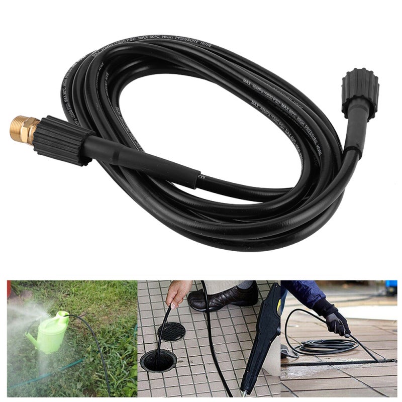 High Pressure Water Washer Hose 8m Pvc Material Up To 180bar (2610psi) Max Pressure - Flexible Kink-resistant Reinforced Hose For Cold Water Pressure Washers With M22 22mm-14 Female Rotate Connection - Image 2