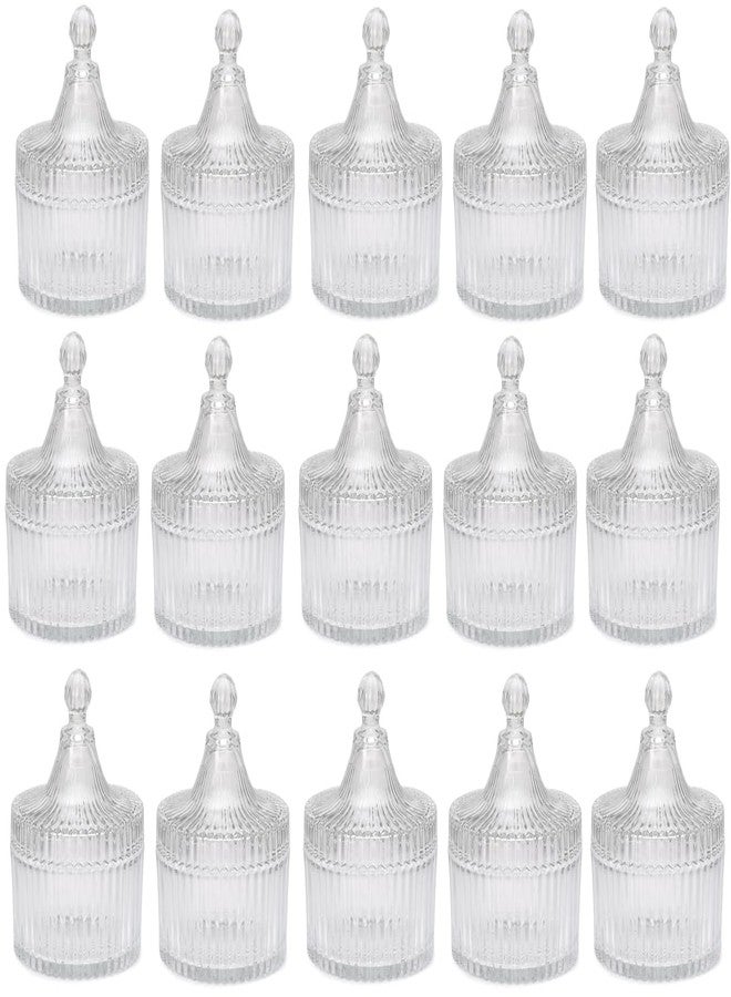 1st Time Stylish & Clear Candy Jar for Candy, Cookies, Dishes and Biscuit, Pack of 15, 300 Ml, 10 X 10 X 12 CM - Image 1