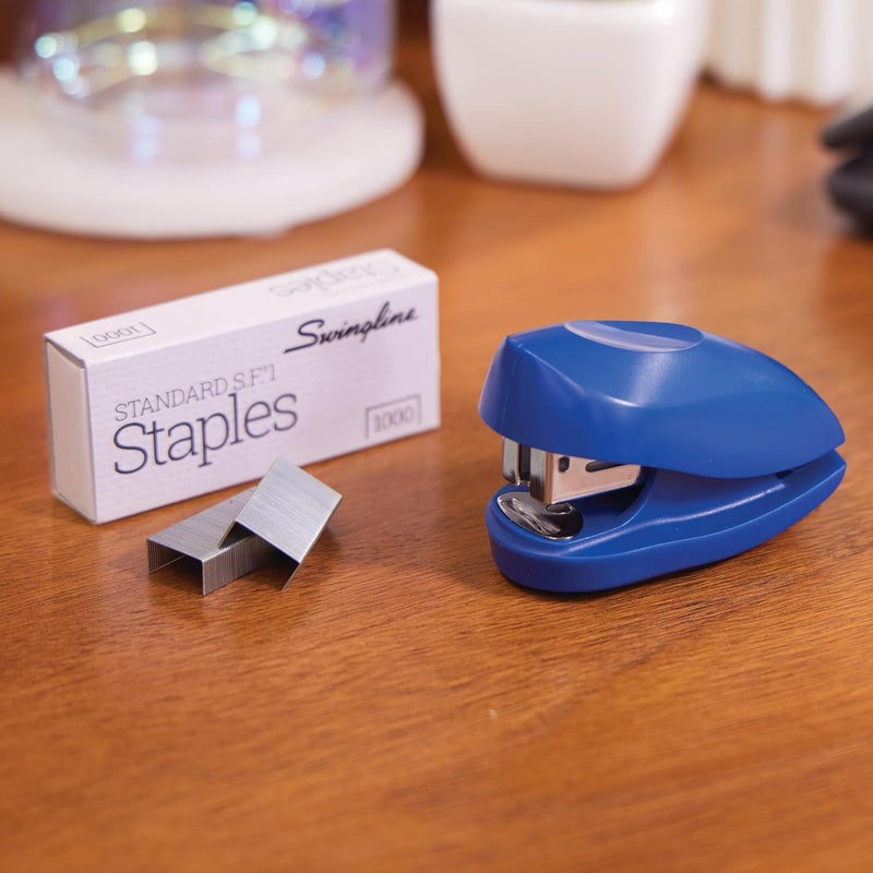 Swing Line Mini Stapler, 12 Sheet Capacity, includes Built-In Staple Remover & 1000 Standard Staples, Tot, Blue (79172) - Image 2