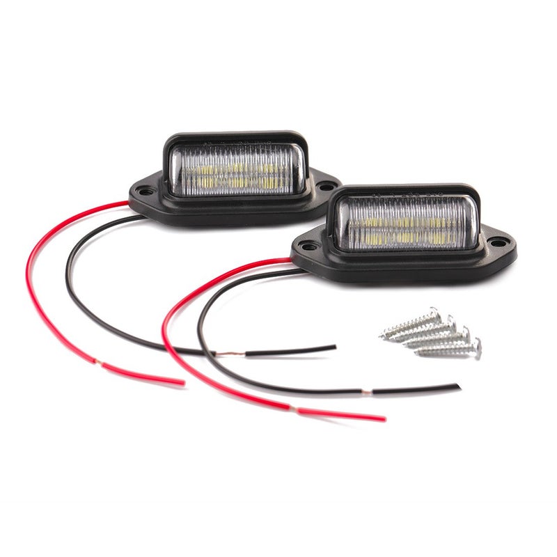 CZC AUTO 12V LED Exterior License Plate Tag Light Interior Courtesy DomeRoof TrunkCargo Underhood Lamp Total 12 White SMD Bulb Legal for Car Truck RV Trailer White light 2 Pack