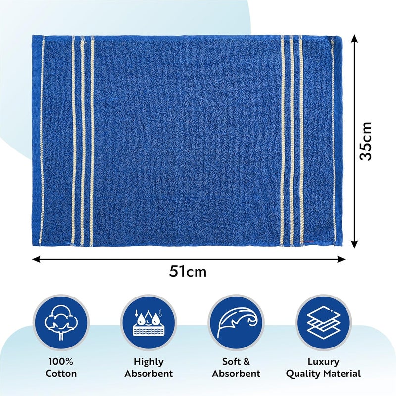 Kuber Industries Kuber Industries Pack of 4 Soft Cotton Face Towels For Men WomenLadies Easily Washable Pocket Towels Workout Gym Napkins For Men Dark Blue  - Image 3