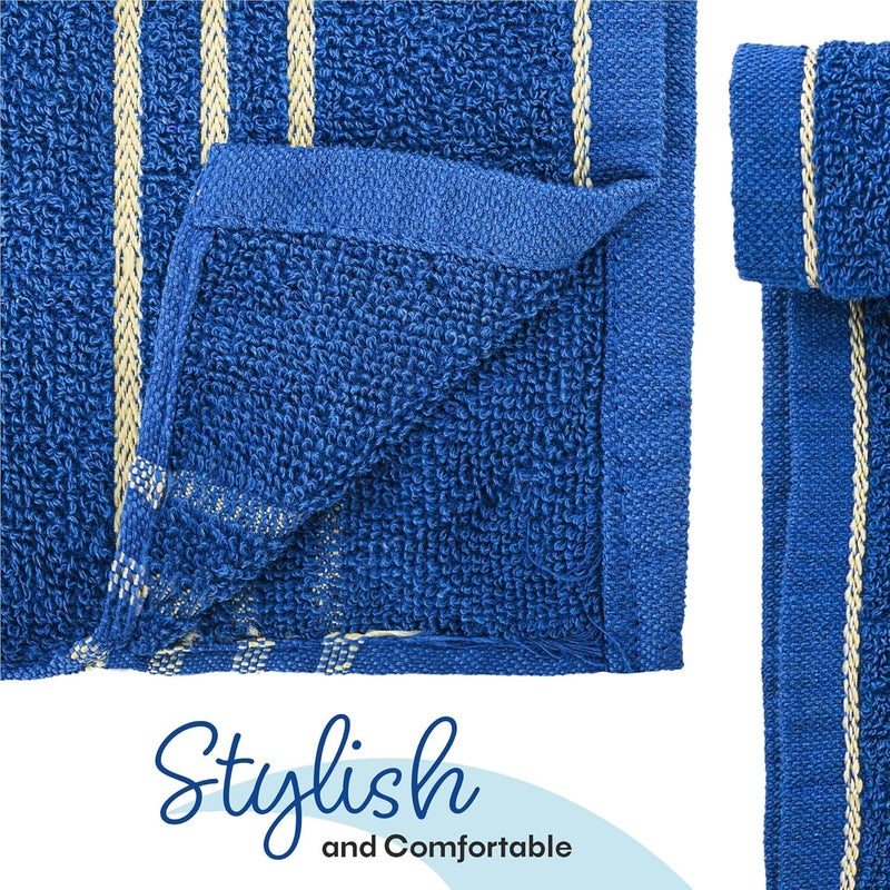Kuber Industries Kuber Industries Pack of 4 Soft Cotton Face Towels For Men WomenLadies Easily Washable Pocket Towels Workout Gym Napkins For Men Dark Blue  - Image 5