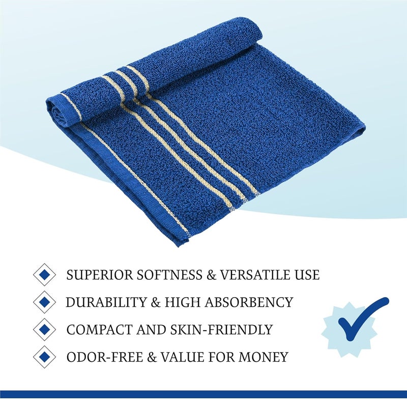Kuber Industries Kuber Industries Pack of 4 Soft Cotton Face Towels For Men WomenLadies Easily Washable Pocket Towels Workout Gym Napkins For Men Dark Blue  - Image 4