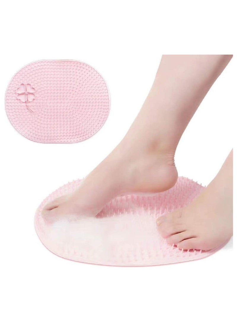 SOLARAE Foot Scrubber Cleaner Massager Shower Brush with Non-Slip Suction Cups and Soft Acupressure Massage Mat for Care Circulation & Reduces Pain - Image 1