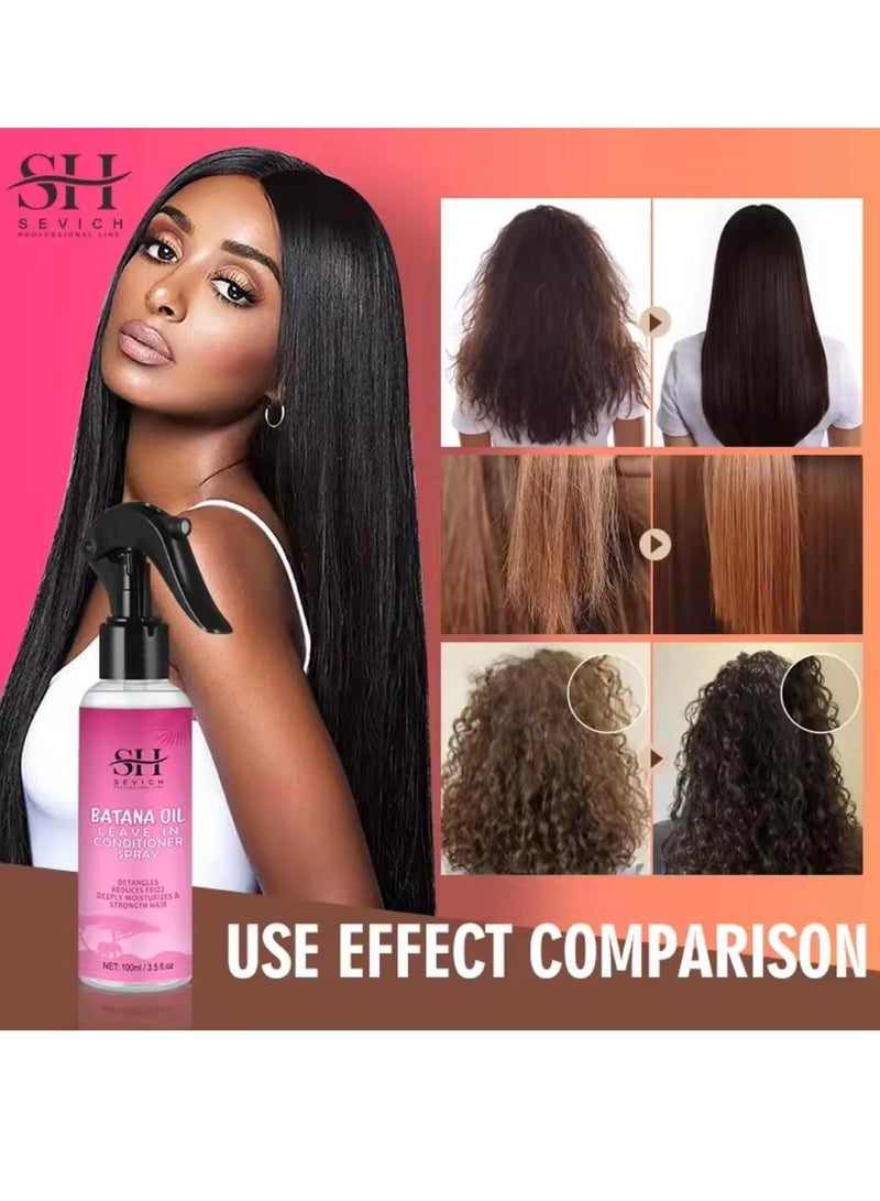Sevich 100ml Batana Oil Leave in Conditioner Spray Natural 100% Raw Batana Oil Hair Leave in Conditioner Detangles Reduce Frizz Hair Deeply Moisturize and Strengthen Hair Leave in Conditioner - Image 2