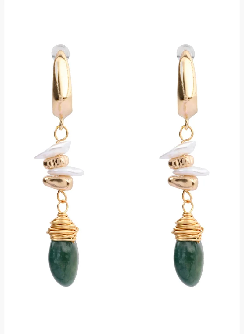 SOHI Pack of 2 Gold Plated Designer Drop Earring