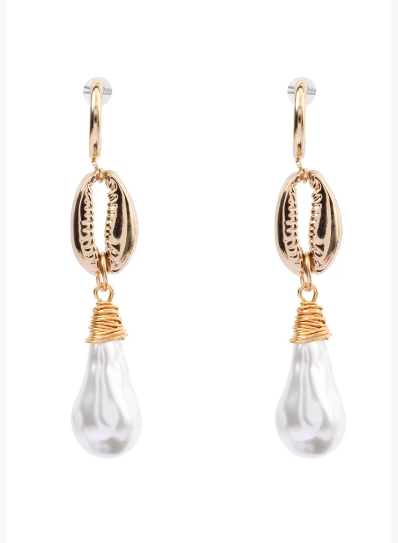 SOHI Pack of 2 Gold Plated Designer Drop Earring