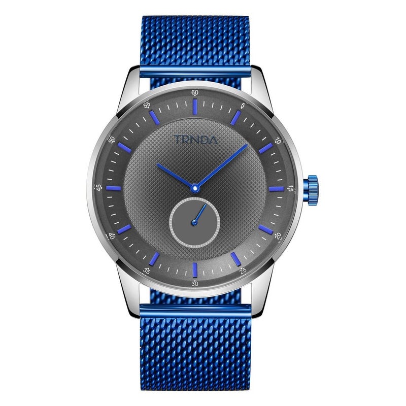 TRNDA STAINLESS STEEL MENS WATCH - TIMELESS BLUE MESH & GRADIENT DIAL FASHION STATEMENT - Image 1