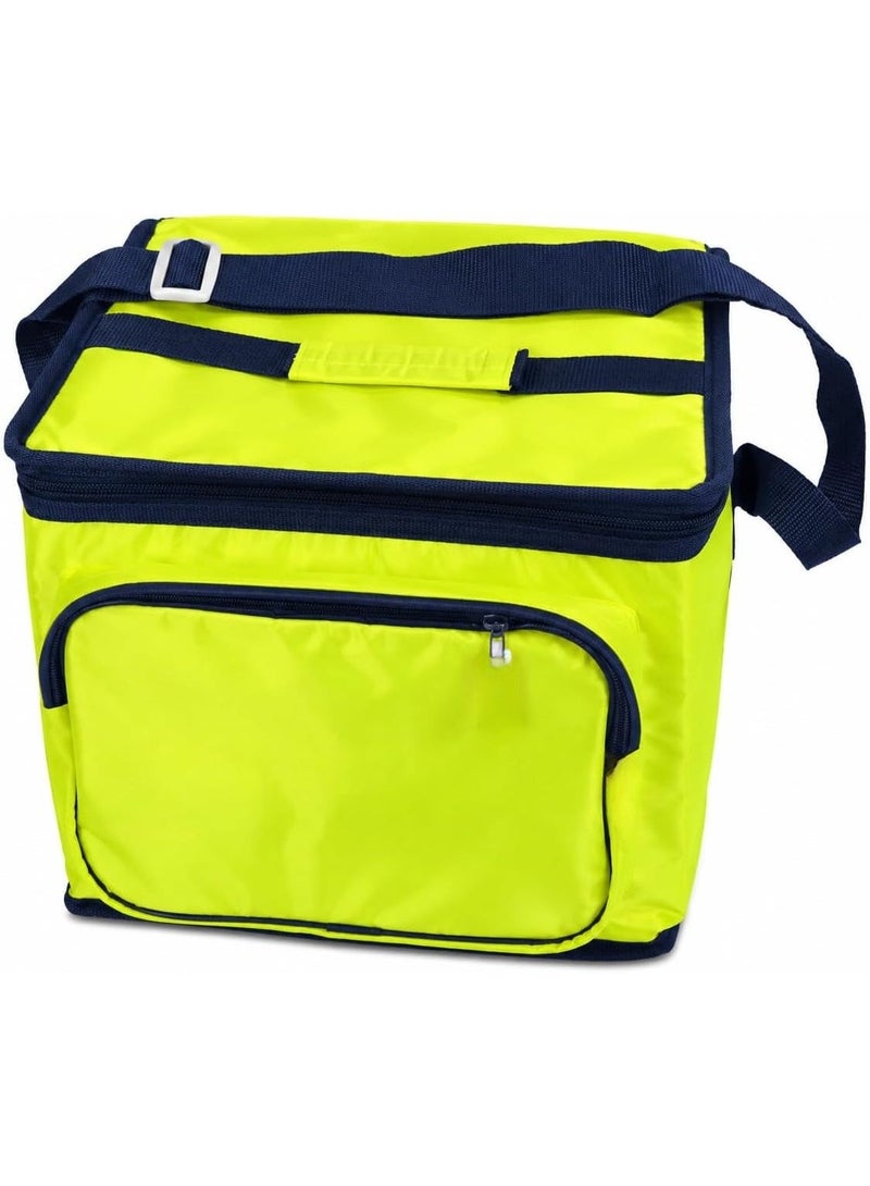 Large insulated cooler bag with a 17-liter capacity, thermal lunch bag with an adjustable shoulder strap, portable zippered food storage bag, foldable, ideal for picnics, camping, travel, beach, and shopping. Dimensions: 30 x 28 x 20 cm - Image 4