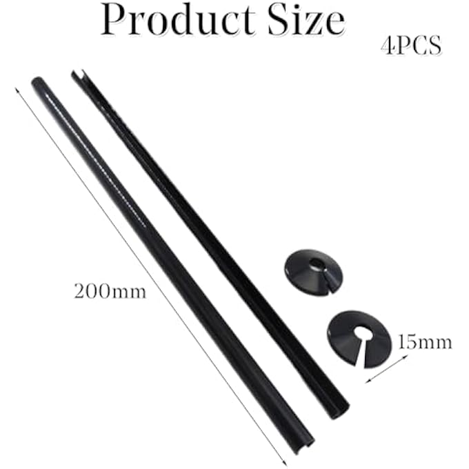 RADIATOR PIPE COVERS & COLLARS - BLACK - Image 2