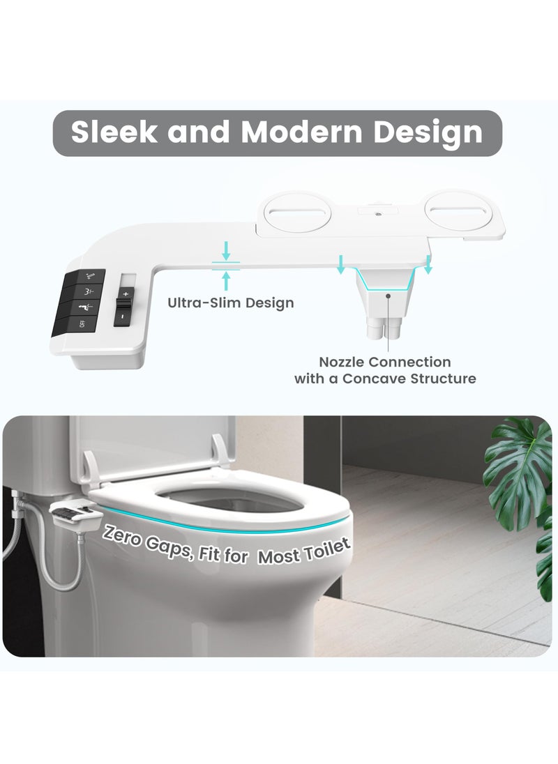 Excefore Bidet Attachment for Toilet, Ultra-Slim Self Cleaning Fresh Cold Water Sprayer Bidets for Existing Toilets Seat, Non-Electric Dual Retractable Nozzles Badays for Existing Toilets  - Image 3