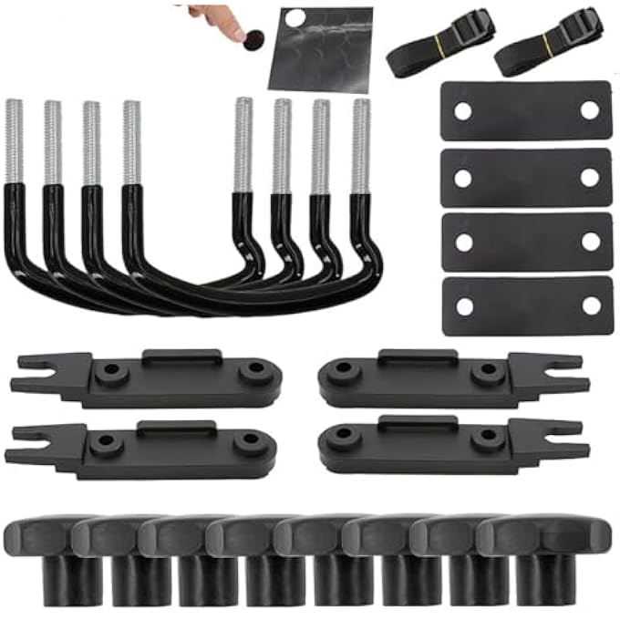 UNIVERSAL ROOF BOX BRACKET INSTALLATION ACCESSORY KIT 4 PCS ROOF BOX MOUNTING U BRACKET UNIVERSAL ROOF BOX U-BOLTS CLAMPS WITH 8 HEAVY DUTY LOCKING NUTS AND 2 BANDAGES - Image 2