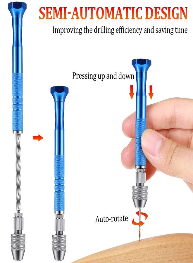 مادر مجموعة من 27 قطعة من مثقاب يدوي مزود بدبابيس ومشبك، أداة دوارة حلزونية شبه آلية مع 25 قطعة من مثقاب التواء دقيق بقطر 0.5-3 مم للراتنج والطين البوليمري والحرف اليدوية والمجوهرات والتجميع الإلكتروني - Image 3