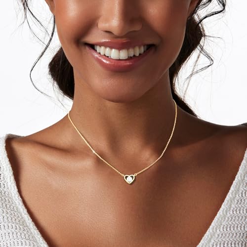 Zeffy Gold CZ Heart Necklace Tiny Cute Diamond Heart Choker Simple Dainty Gold Jewelry for Women Trendy Gifts - Image 5