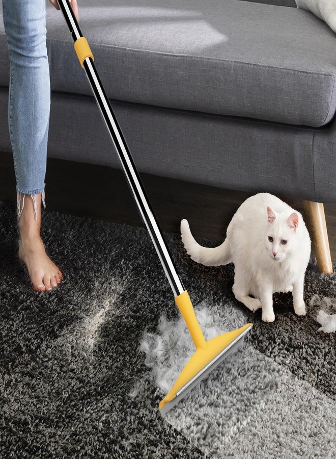 Fursprint Carpet Rake for Pet Hair Removal – Reusable Cat & Dog Hair Remover Broom with Adjustable 60" Long Handle, Rug Rake Scraper for Carpet, Rugs, Mats, Upholstery & Couch Cleaning - Image 1