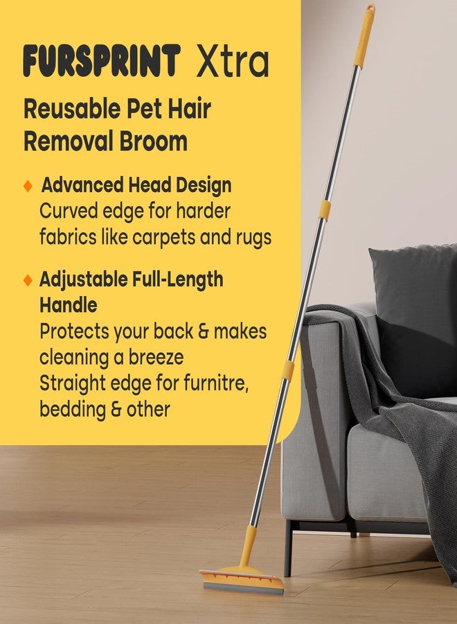 Fursprint Carpet Rake for Pet Hair Removal – Reusable Cat & Dog Hair Remover Broom with Adjustable 60" Long Handle, Rug Rake Scraper for Carpet, Rugs, Mats, Upholstery & Couch Cleaning - Image 4