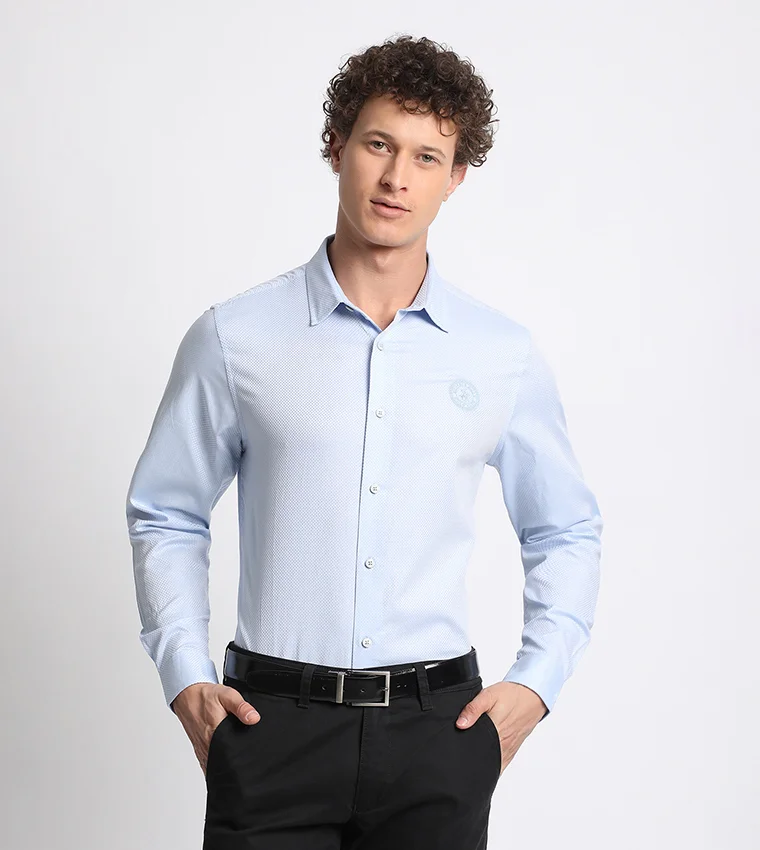 Formal Slim Fit Long Sleeve Gabardine Shirt