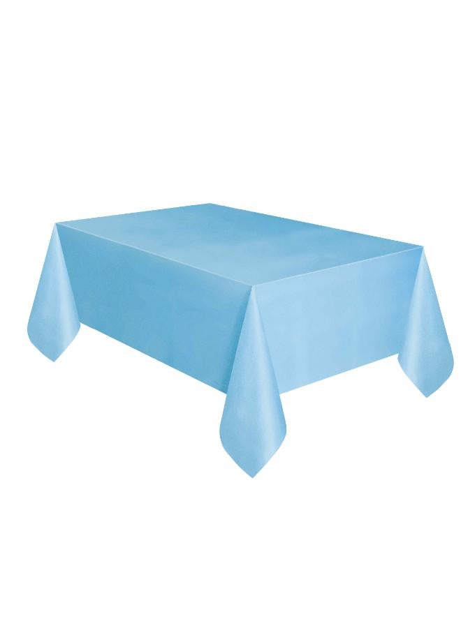 Unique Powder Blue Plastic Table Cover - Image 1