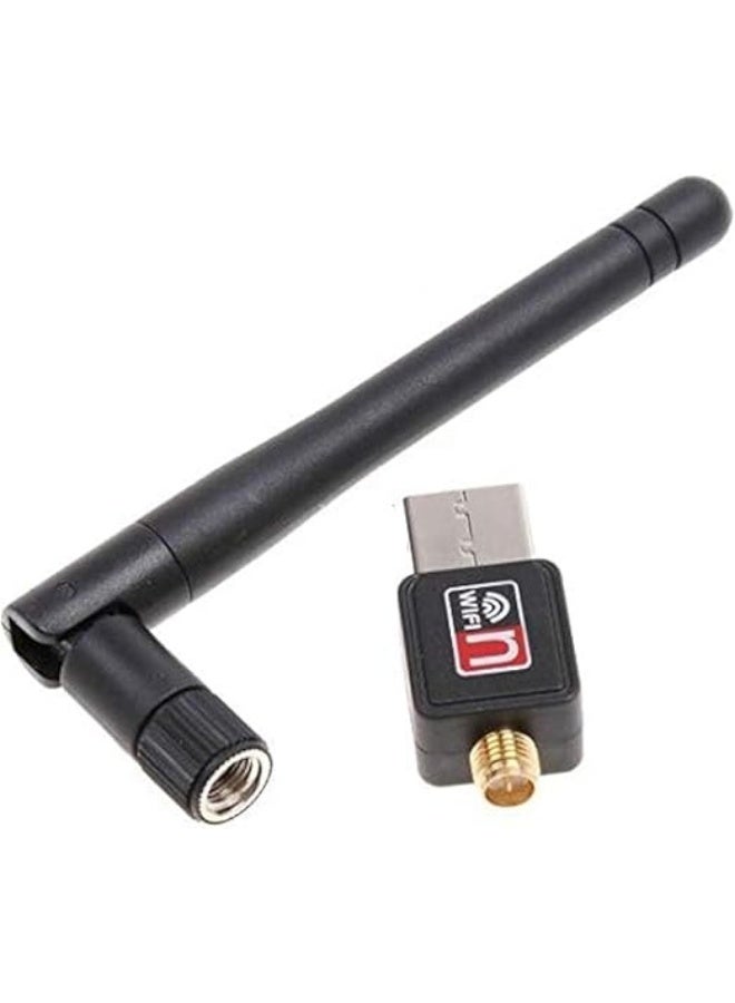 USB 2.4GHz WiFi Wireless Network Adapter with External Antenna, 150Mbps USB LAN Adapter for Desktop and Laptop Internet Connection