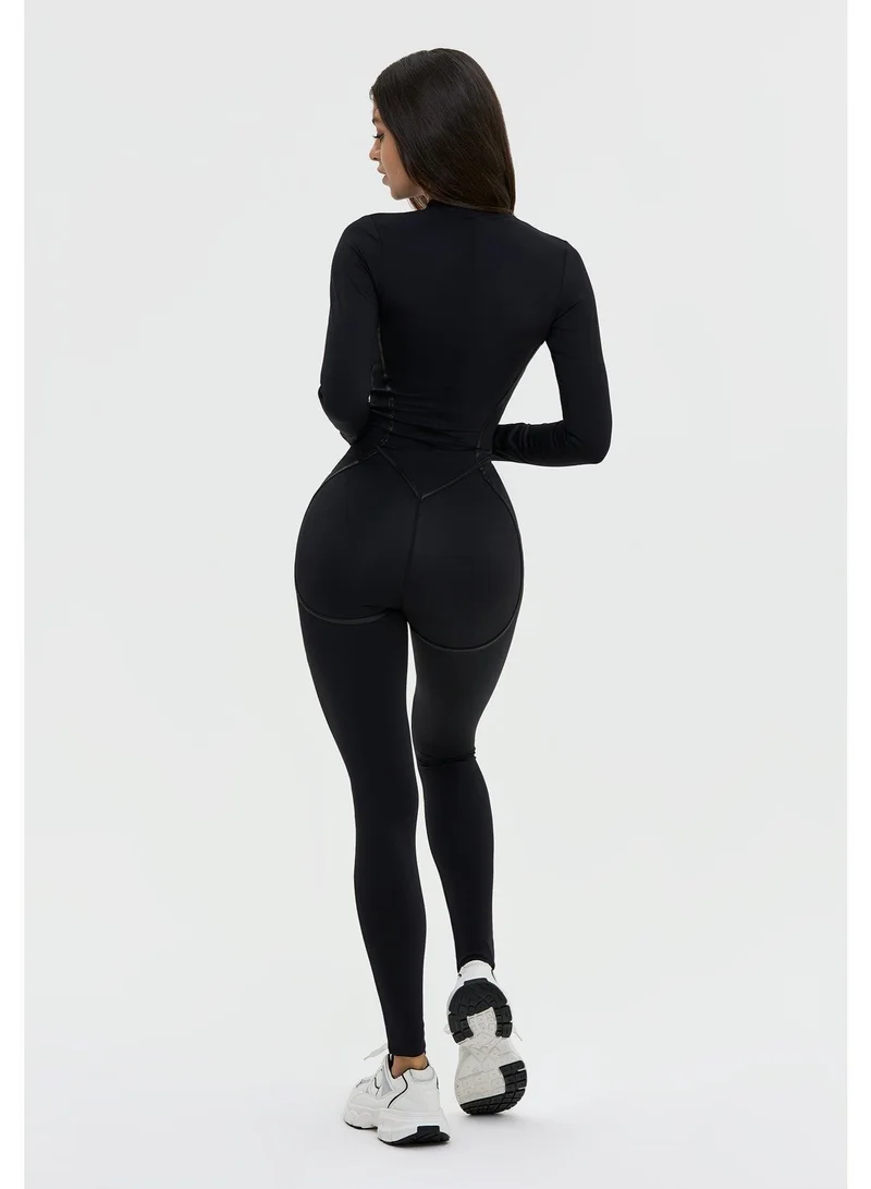 Bona Fide Hot-shape Suit Black Hot-shape Suit Tummy Control Long Sleeve Gym Jumpsuit for Women for Women | Best Price UAE