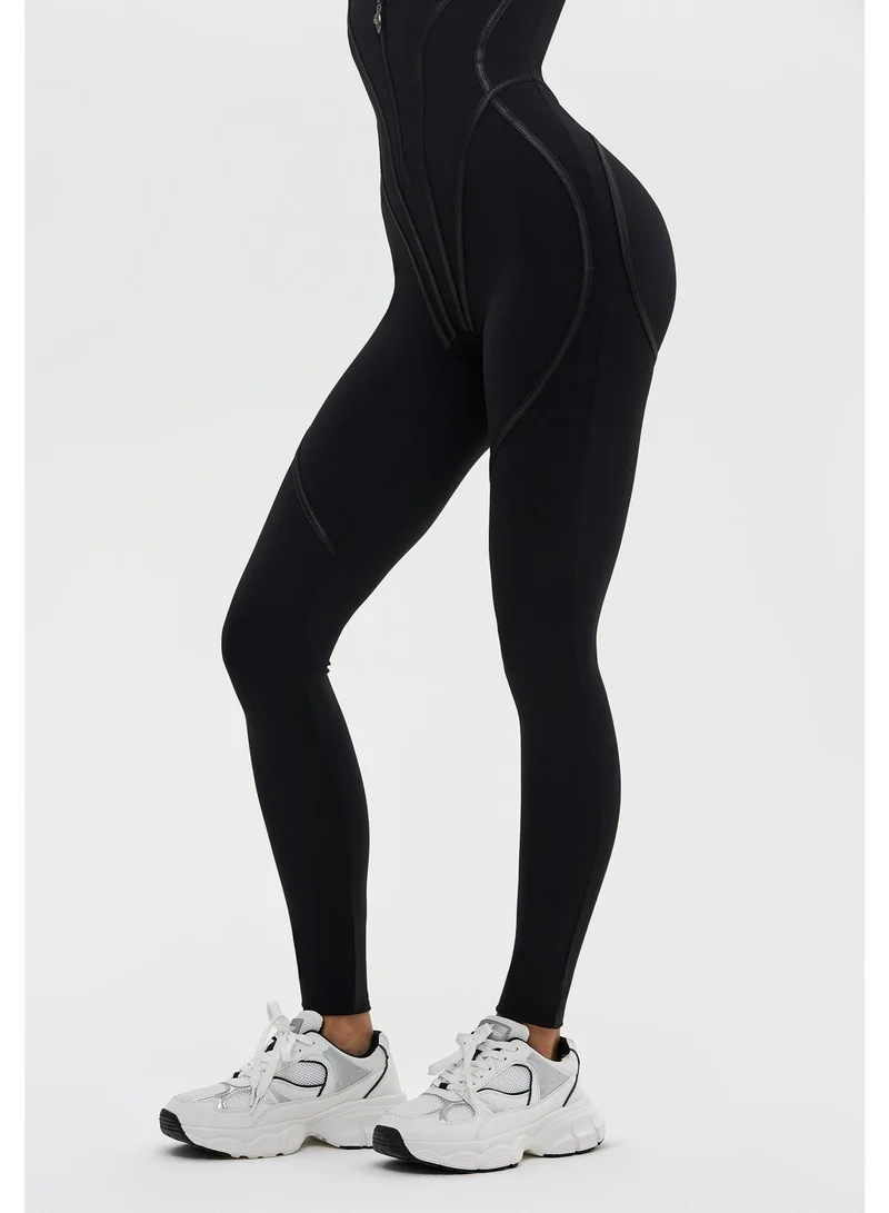 Bona Fide Hot-shape Suit Black Hot-shape Suit Tummy Control Long Sleeve Gym Jumpsuit for Women | Best Price UAE