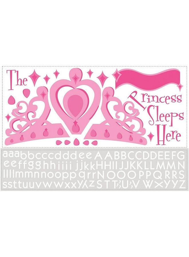 RoomMates RMK1787GM Princess Sleeps Here Peel and Stick Giant Wall Decal with Personalization , Pink - Image 1
